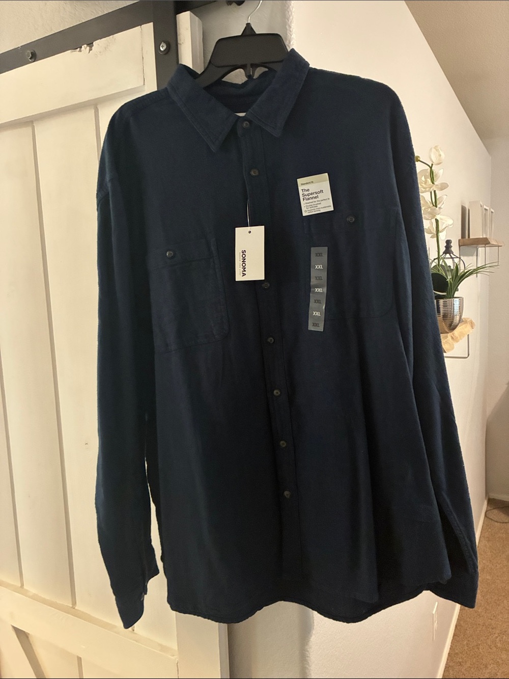 NWT! Sonoma Navy Blue Men's Button-Down Shirt
